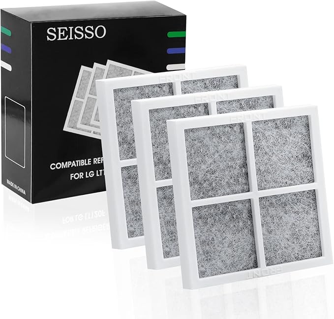 SEISSO Refrigerator Air Filter Replacement for LG LT120F, Compatible Model with Kenmore 46-9918, air filter 9918,795 and LG ADQ73214404,ADQ73214402,ADQ73214403, Refrigerator Air Filter for LG, 3Pack