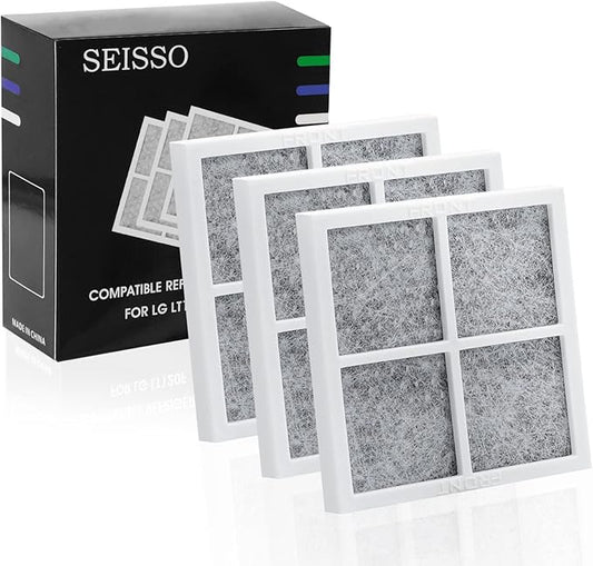 SEISSO Refrigerator Air Filter Replacement for LG LT120F, Compatible Model with Kenmore 46-9918, air filter 9918,795 and LG ADQ73214404,ADQ73214402,ADQ73214403, Refrigerator Air Filter for LG, 3Pack