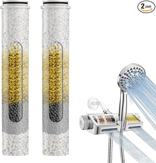 MakeFit Shower Head Filter Replacement Cartridge for MakeFit Filtered Shower Head with Handheld Combo-SSJ731/SW9730 (2-PACK)