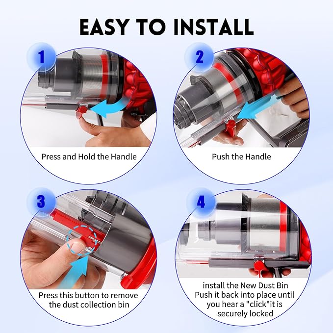 Dust Bin Replacement Compatible with Dyson V11 Animal,V11 Extra,V11 Torque Drive,V15 Detect,SV14,SV15,SV22 Cordless Vacuum Cleaners,Canister Replacement Parts, Part No.970050-01,965443-01