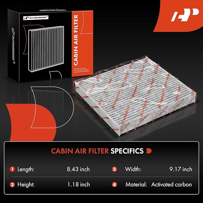 A-Premium Cabin Air Filter with Activated Carbon Compatible with Ford Ranger 2019 2020 2021 2022 2023 2.3L, Replace# KB3Z19N619A