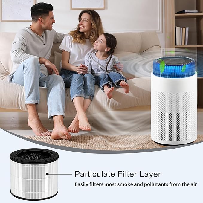 Air Filter Compatible with Coway Airmega 50 Air Purifier Replacement Filters, H13 Filter, Activated Carbon Filter, 2-Pack