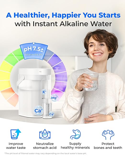 Waterdrop WD-EWFLL Alkaline Replacement Filters for Waterdrop Rechargeable Electric Dispenser WD-ED11L, Healthy Mineralized Alkaline Water, Does not Lower TDS, 1 Pack