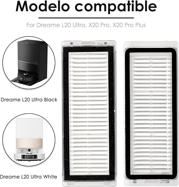 (5 Pieces) HEPA Filters For Dreame L20 Ultra/L30 Ultra Robot Vacuum, Replacement Filter Kit For Enhanced Air Quality And Cleaning Performance.