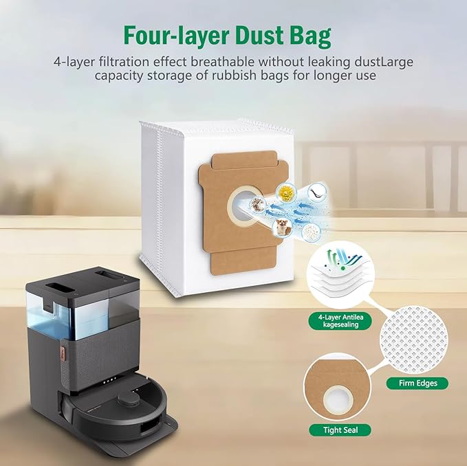22pcs Accessories Replacement Parts for iRobot Roomba Plus 405/505/507 Combo Robot Vacuum Cleaner：1 Main Brush, 6 Dust Bags, 6 Mop Pads, 4 HEPA Filters, 4 Side Brushes and 1Tool