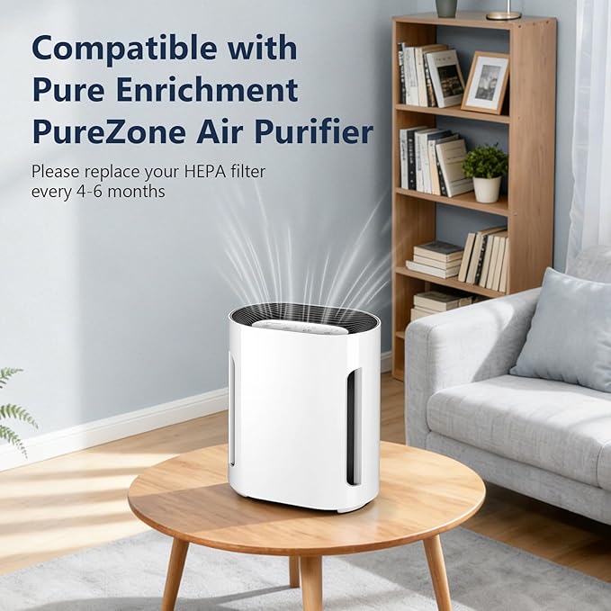 3-in-1 H13 Replacement Filters for Pure Enrichment PureZone Air Purifier (PEAIRPLG) - 3 Filter + 6 Pre-Filters