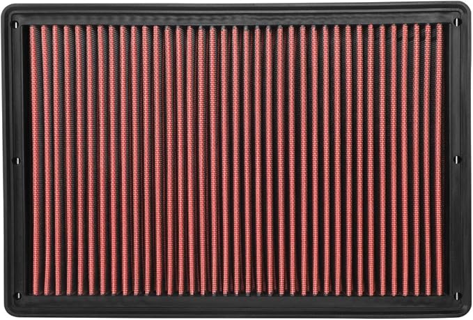 DNA Motoring AFPN-220-RD Clean Air Washable Drop In Panel Air Filter Enhance Engine Performance [Compatible with 02-20 Dodge RAM 1500/02-10 RAM 2500/02-10 RAM 3500/02-10 RAM PICKUP]