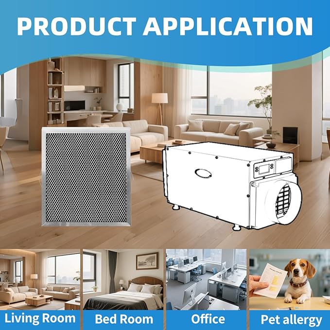 E080 5881 Dehumidifier Filter Washable MERV 8 Compatible with Whole-House Dehumidifiers E100 E080 or Dehumidifying Ventilator 8192A Replacement Filter 12x13.5x1 2 Packs