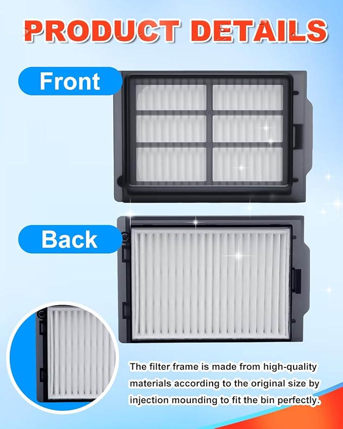 Replacement Filters Compatible with iRobot Roomba Plus 405/505 Combo Filter Replacements Robot Vacuum Cleaner Replacement Parts High Efficiency Filter Accessories, 3 Pack