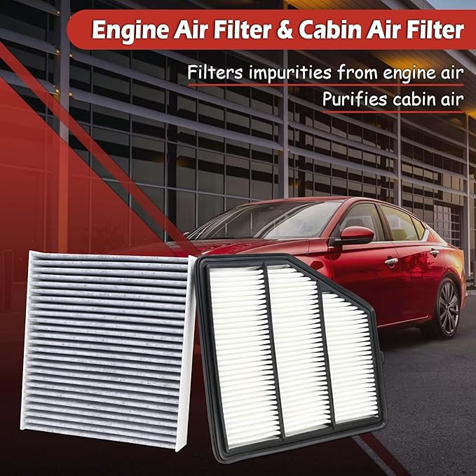16546-6CA0A Engine Air Filter and 27277-6CA1A Cabin Air Filter kit Compatible with 2019-2025 Nissan Altima 2.5L Gas Replaces CA12551 27277-6CA0A