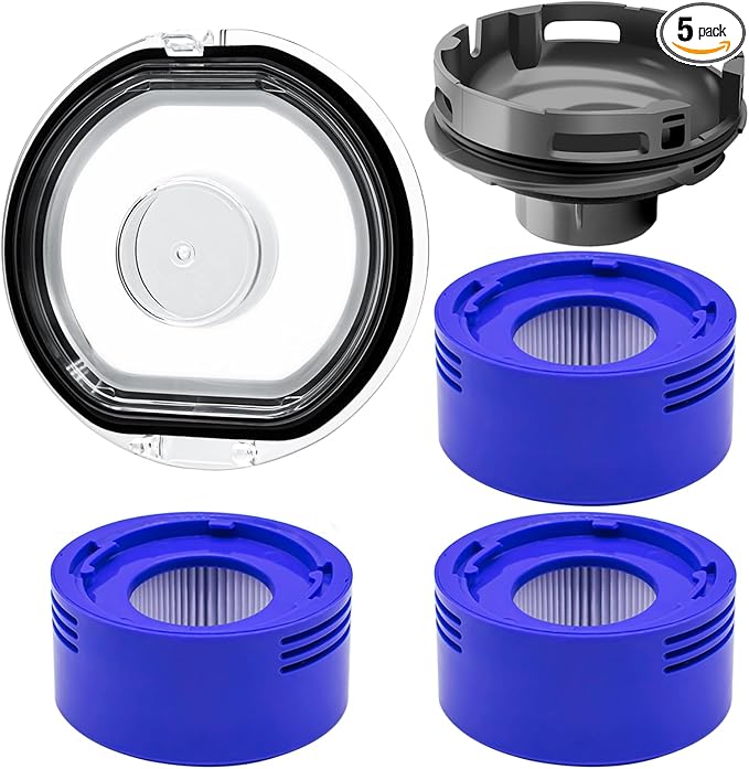 ilovelife Dust Bin Lid & 3pcs Filter Replacement & Motor Rear Cover Compatible with Dyson V7 V8 Cordless Vacuum Cleaners, V7 V8 Accessories Replacement Parts
