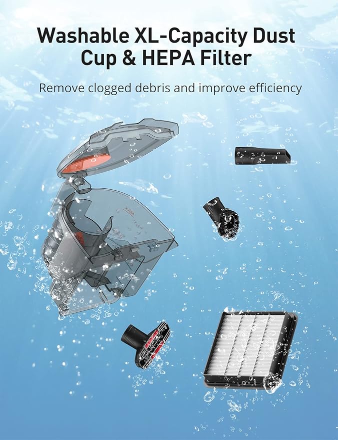 Aspiron Replacement Inlet HEPA-H12 Filter Part & Outlet Sponge Part for AS-CA006 Canister Vacuum Cleaner, Washable, Vacuum Cleaner HEPA Style Filter Fits