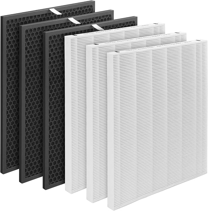 116130 Replacement Filter H Compatible with Winix 5500-2 Purifier and Models AM80, 3-Set Include 3×Filters + 3×Activated Carbon Filters