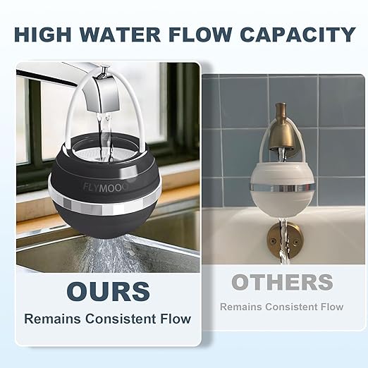 Bath Filter for Tub, Bathtub Faucet Water Filter with 8 Stages & 2,500 Gallons of Filtration to Reduce Contaminants for Softer, Smoother Skin (Black)