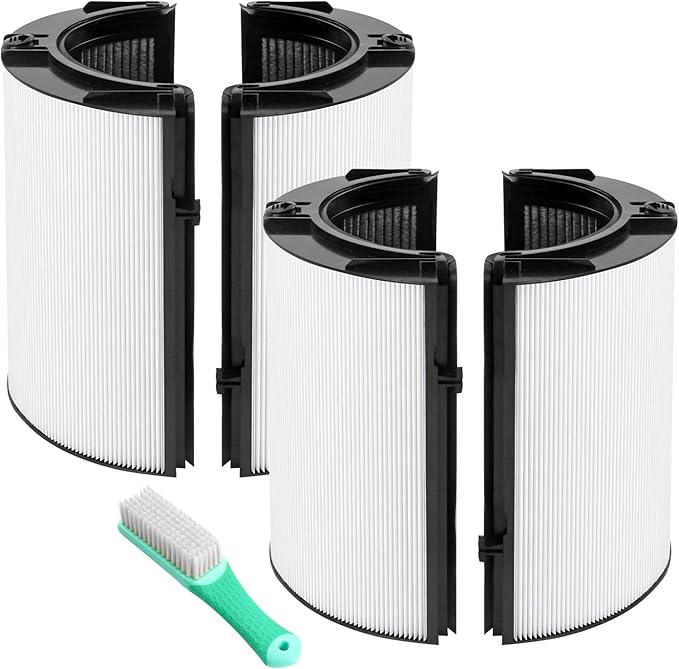 360° Combi Glass Efficient and Activated Carbon Filter Fit For Dyson TP07 HP07 TP10 HP10 TP06 HP06 TP04 HP04 PH01 PH02 PH03 PH04 TP09 HP09 Air Purifier, 2-in-1 Replacement Filter, 2 Pack