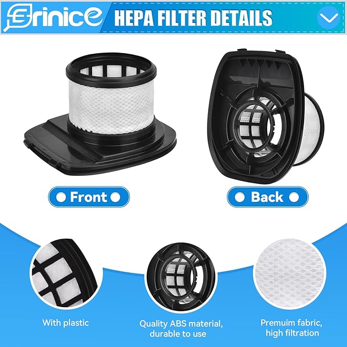 WZ240 filter replacement for Shark Pet Cordless Stick Vacuum WZ250 WZ140 IX140 IX142 IZ140 IZ142 IZ242 UZ145 UZ155 Part, 2 Post-motor+ 4 Foam& Felt Filters, replace to part #616FJ140& 617FJ140