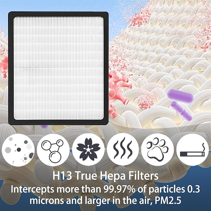 D Replacement Idylis Filter for IAF-H-100D AC-2118 AC-2123 IAP-10-280 IAP10280 Air Purifier, 2 Pack H13 True HEPA Filter + 4 Pack Activated Carbon Pre-filter