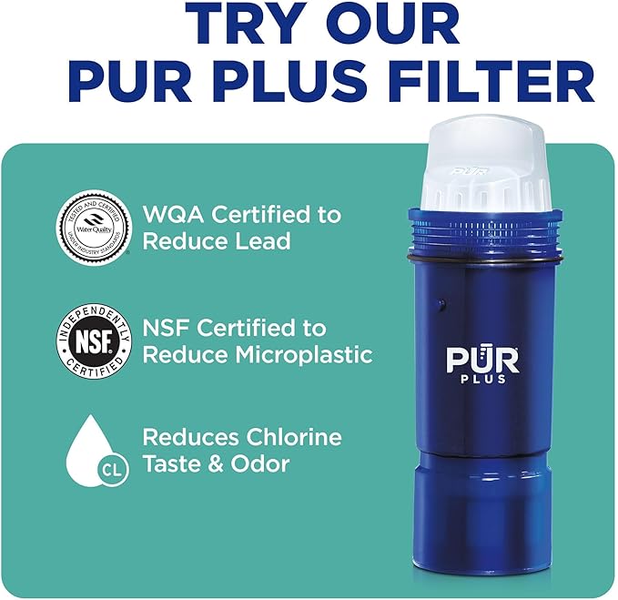 PUR Water Pitcher & Dispenser Replacement Filter 2-Pack, Genuine PUR Water Filters for Pitchers, 2-in-1 Powerful Filtration and Faster Filtration, 4-Month Value, Blue (PPF900Z2)