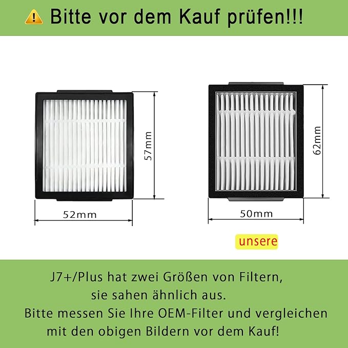 Replacement Vacuum Parts for iRobot Roomba i & j & e and Combo i & j Series, 2 Sets Rubber Brushes, 6 HEPA Filters, 6 Side Brushes for i1+/i2+/i3+/i4+/i5+/i6+/i7+/i8+/j5+/j6+/j7+/j8+/e5/e6