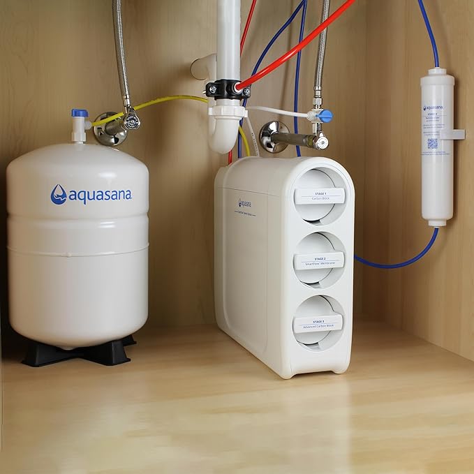 Aquasana SmartFlow™ Reverse Osmosis Water Filter System - High-Efficiency Under Sink RO Removes up to 99.99% of 90 Contaminants, Including Fluoride, Chlorine, and Lead - Oil Rubbed Bronze (ORB) Faucet