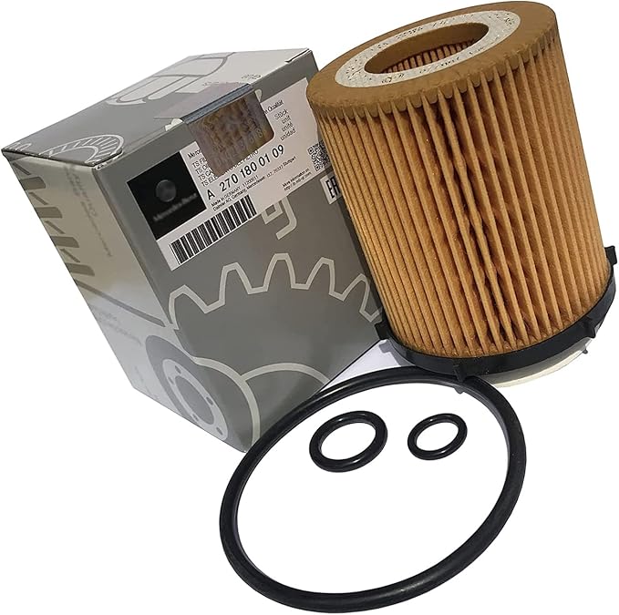 2701800109 Genuine Oil Filter Compatible with Mercedes-Benz Engine Oil Filter Set,Fits GLA250 C300 GLC300 E300 GLE350 etc