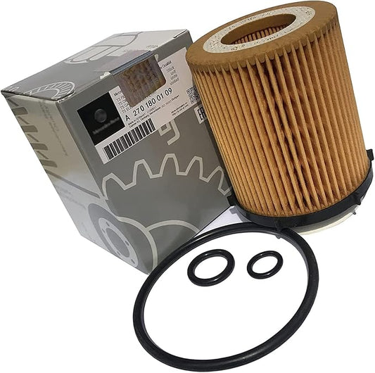 2701800109 Genuine Oil Filter Compatible with Mercedes-Benz Engine Oil Filter Set,Fits GLA250 C300 GLC300 E300 GLE350 etc