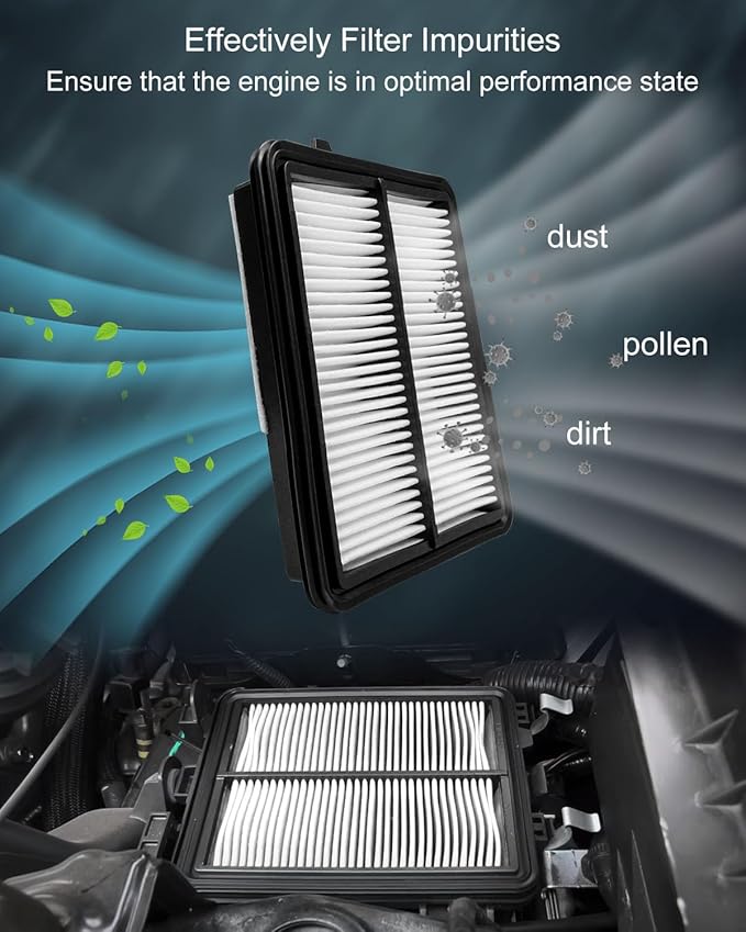 Car Engine Filter Fit for Nissan Kicks 1.6L(2018-2023) Versa 1.6L(2020-2023), Replace 16546-5RB1A CA12315 PA10424 PA99371 A21438 AF1438 AF10035 042-1922 33-5087