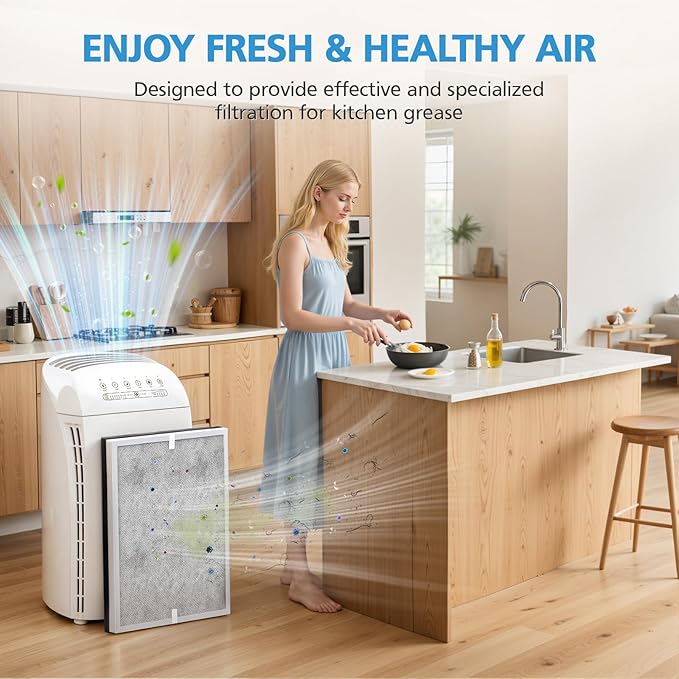 MSA3 Smoke Air Purifier Filter Replacement,Compatible with Membrane Solutions MSA3/MSA3S Air Purifier, Upgraded 6-in-1 Filter, 2-Pack, Smoke Version