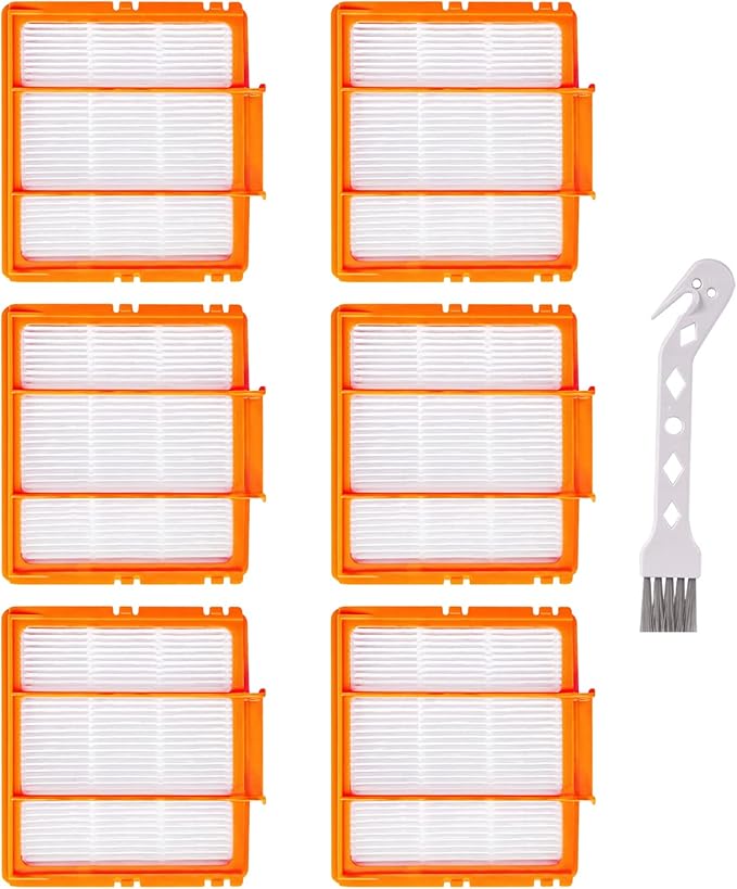 6Pcs HEPA Filters Replacement Robot Vacuum Cleaner Filters Compatible with Shark AI AV2501S AV2501AE RV2502AE RV2520AOUS AV2510AOUS