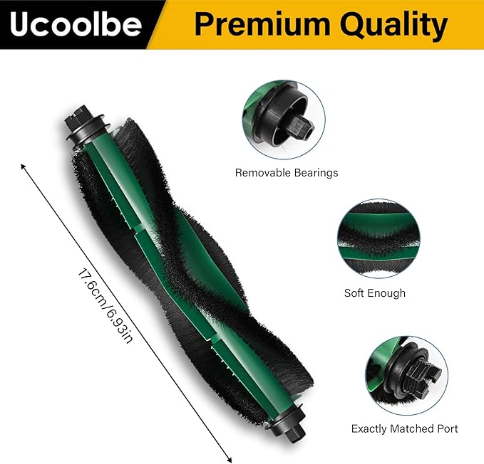 Replacement Parts for iRobot Roomba Essential Series Y0110 Y0140, Q0120 Q0110 Q0520 105 105 Combo 205 Robot Vacuum Cleaner, 1 Main Brush Rollers