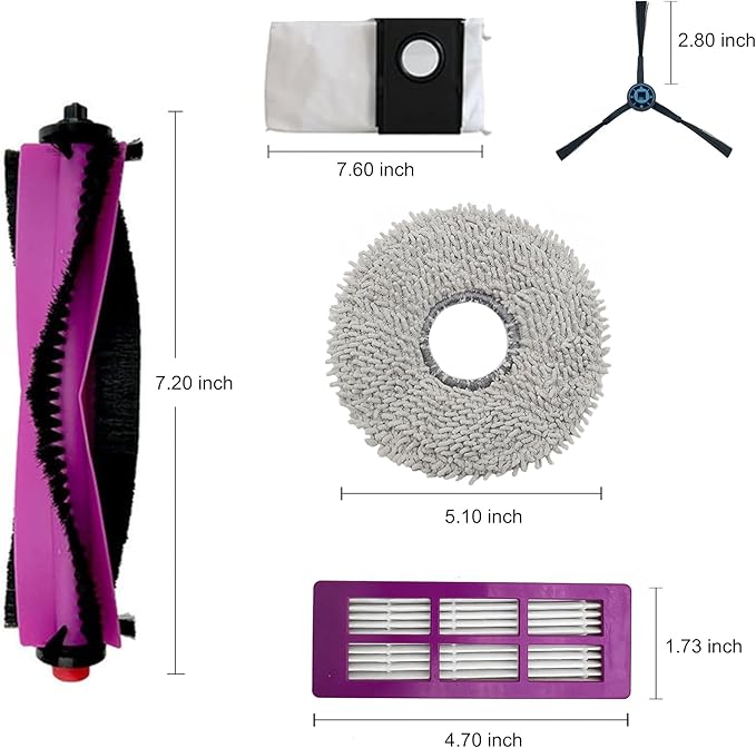 25-Pc Eureka J15 PRO Ultra (ONLY) Complete Care Kit - Replacement Parts for Eureka J15 PRO Ultra Robot Vacuum & Mop | Main/Side Brushes, Mop Pads, HEPA Filters