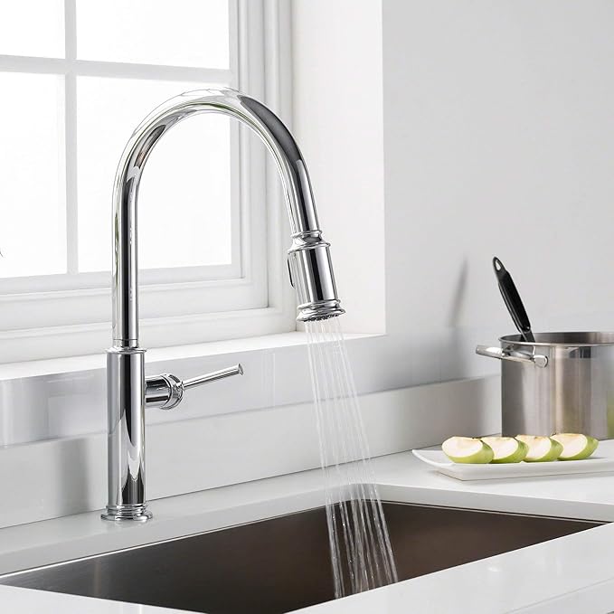 KRAUS Sellette Single Handle Pull-Down Kitchen Faucet with Deck Plate in Oil Rubbed Bronze, KPF-1680ORB