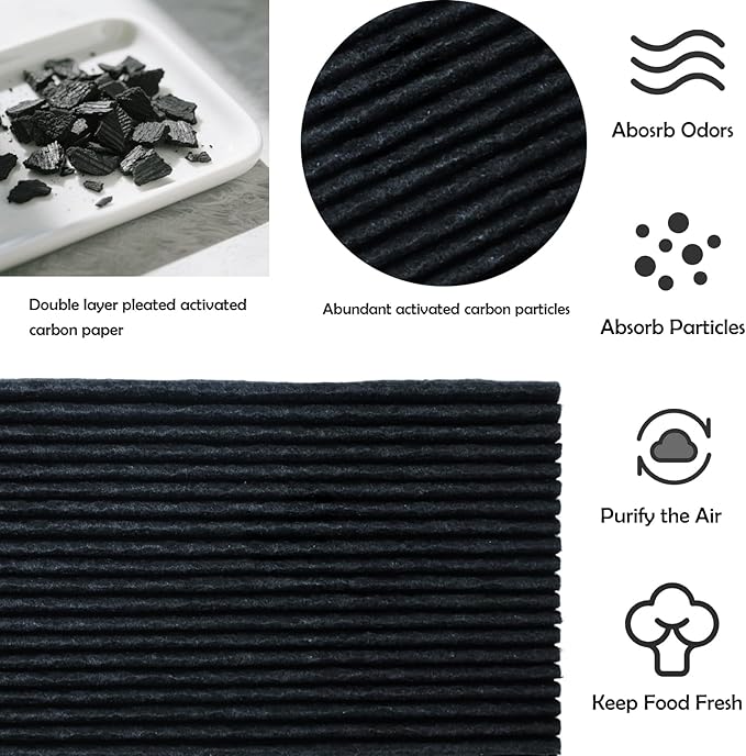 6-Pack Refrigerator Air Filter Replacement - Universal Fit for Odor Reduction & Freshness, Compatible with Frigidaire Paultra2, PureAir Ultra 2, Pure Air Ultra II and Electrolux Part Models
