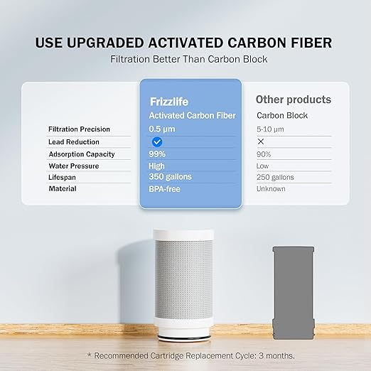 Frizzlife CF205290 Water Filter for Sink Faucet Replacement Filter for FS99, Pack of 2