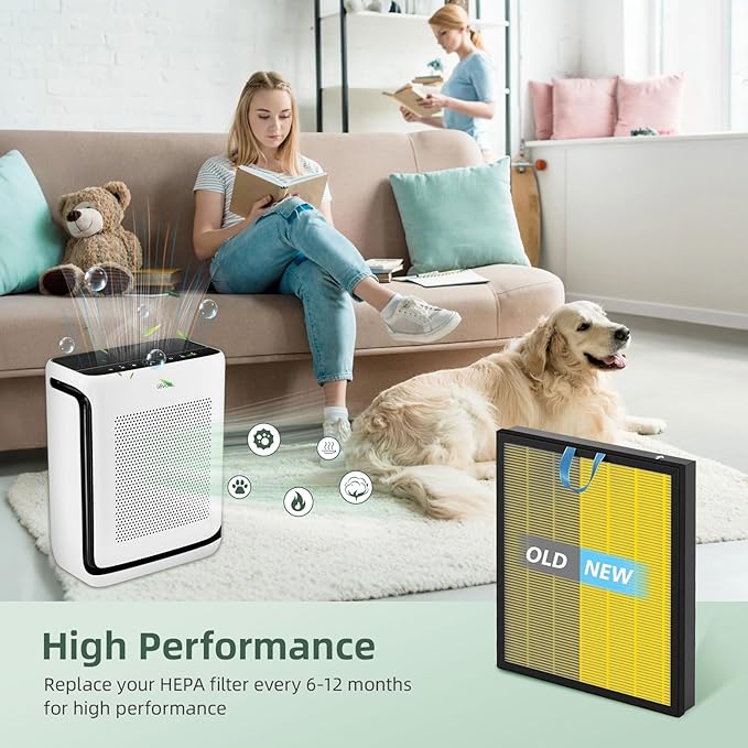 2 Pack Vital 200S Replacement Filter Compatible with LEVOIT Vital 200S Air Purifier, 3-in-1 H13 Grade True HEPA, High-Efficiency Activated Carbon Vital 200S-P Replacement Filter, Vital 200S-RF, Yellow