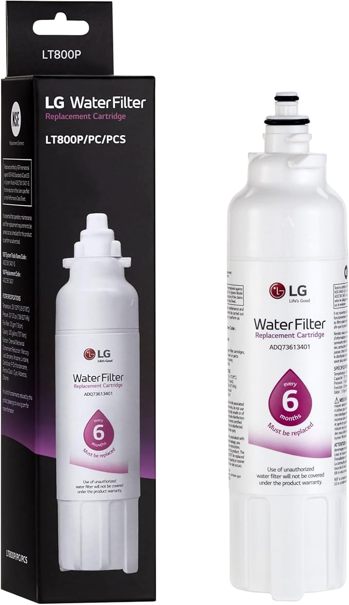 LG LT800P- 6 Month / 200 Gallon Capacity Replacement Refrigerator Water Filter (NSF42 and NSF53) ADQ73613401, ADQ73613408, or ADQ75795104, White