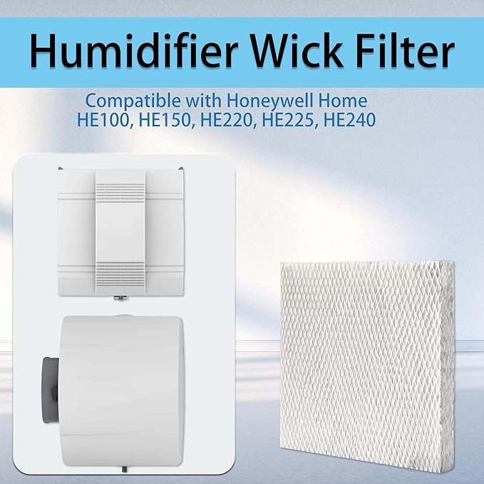 3 Pack HC22P & HC22P1001 Replacement Wick Filter Pads | for Honeywell Home HE100, HE150, HE220, HE225, HE240 Whole House Humidifiers | Size 10" x 9.5" x 1.5" Add Aluminum