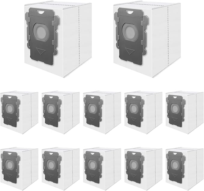 12 Pack Vacuum Bags Replacement for iRobot Roomba i7+, i8+, i3+, i4+, i5+, i6+, i1+, s9+, s9 Plus, Combo j8+, j9+,10 Max, 105, 705, i, s, j, Essential Series Clean Base Automatic Dirt Disposal Bags