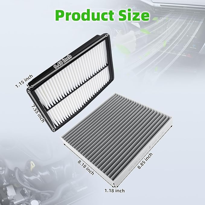 AUTOKAY Engine Cabin Air Filter kit Fits for Hyundai Tucson Sonata Santa Fe 2020-2026 for Kia Sorento Sportage 2021-2026 ONLY FOR HYBRID, EV-GAS RE# 28113-L5100 97133-N9100 28113-P0400 97133-L0000