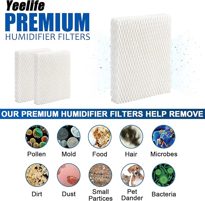 8 Pack HFT600 Filter Replacement for Honeywell Filter t, Honeywell Humidifier HEV615, HEV620, Compare to Part HFT600T HFT600PDQ