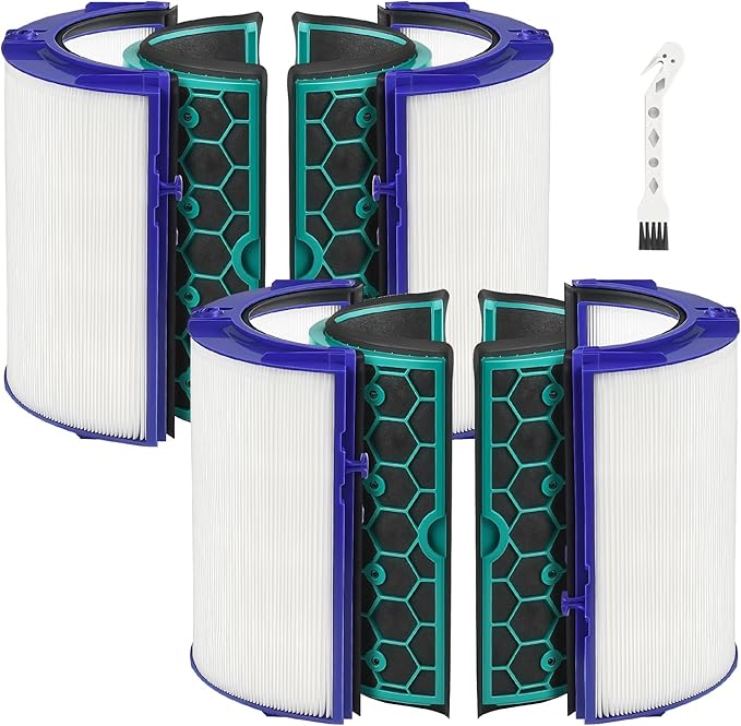 TP04 Filter Replacement Compatible with Dyson TP04 HP04 DP04 TP05 DP05 Air Purifier, 2-in-1 360° Combi True HEPA and Activated Carbon Filter,2 Pack
