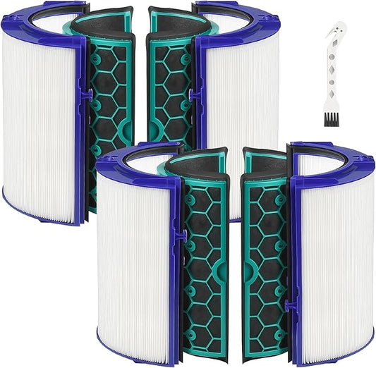 TP04 Filter Replacement Compatible with Dyson TP04 HP04 DP04 TP05 DP05 Air Purifier, 2-in-1 360° Combi True HEPA and Activated Carbon Filter,2 Pack