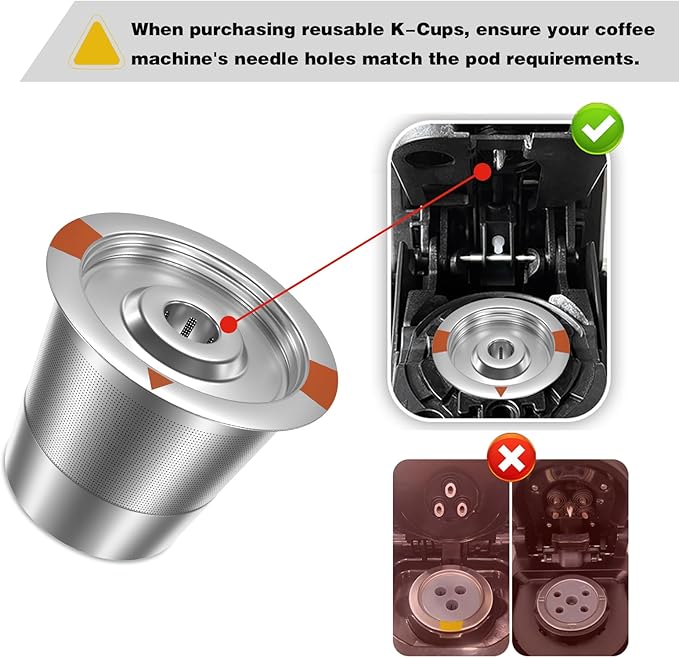 Reusable K Cups Coffee Pods for Keurig: Full Stainless Steel Refillable K Cups Coffee Filter Compatible 1.0 and 2.0 Coffee Makers-brewers (2Pack)