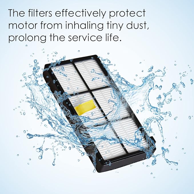Garbage fighter Filter Replacement for iRobot 800 900 Series Parts - Replenishement Robotic with Cleaning Brushes for 805 860 870 871 880 890 960 980 Vacuum Cleaner Accessories