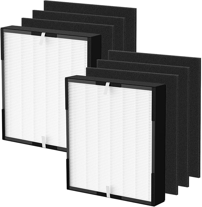 FLT5900 Filter J Replacement For G-Guardian AC5900WCA & AC5900WDLX Air Purifier 99.97% Powerful Filtration Includes 2 HEPA Filters and 6 FLT21CB4 Activated Carbon Pre-Filters