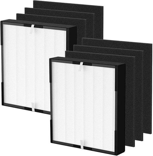 FLT5900 Filter J Replacement For G-Guardian AC5900WCA & AC5900WDLX Air Purifier 99.97% Powerful Filtration Includes 2 HEPA Filters and 6 FLT21CB4 Activated Carbon Pre-Filters