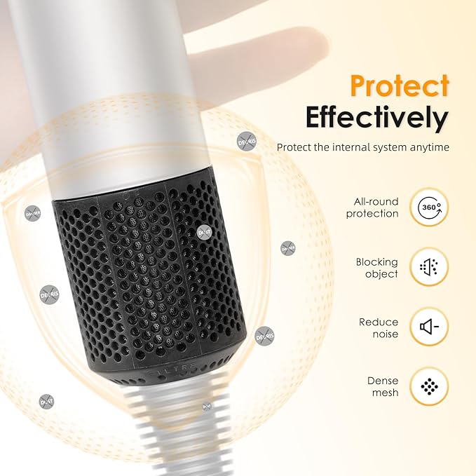 Magnetic Hair Dryer Outer Filter Compatible with Dyson Supersonic HD01 HD03 HD08 HD15 Hair Dryer Attachment, Hair Dryer Strainer Mesh Repair Accessories (Black)