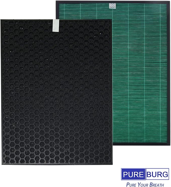 PUREBURG Replacement Filter Compatible with Coway Airmega Icon & IconS Air Purifier,2-Pack H13 Activated Carbon MAX2 Air Clean VOCS Odor