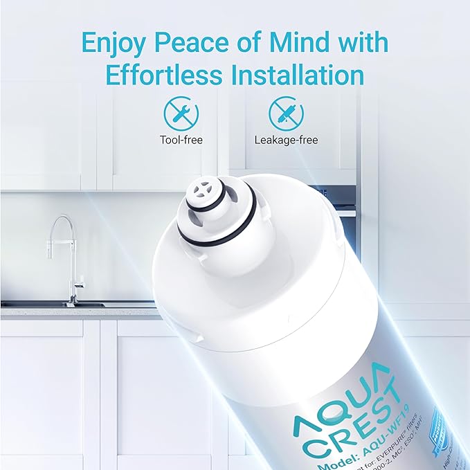 AQUA CREST I2000 2 Under Sink Water Filter, Replacement for Everpure i2000, EV9612-22, MC2, ESO7, MH2, EV9612-56, EV9607-25, EV9613-21, NSF/ANSI 42 Certified, 26K Gallons, Pack of 2
