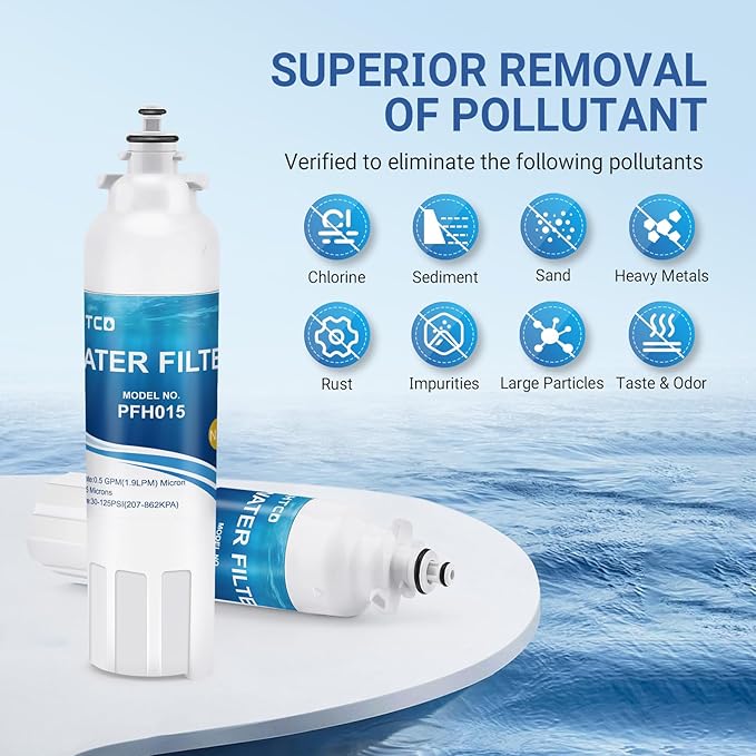 Water Filter for LG LMXS30776S, LSXS26326S, LSXS26366S, LSXS26366D, LMXC23746D, LMXS30776D, LSXC22426S Refrigerator Models with 3 LT120F Air Filters.